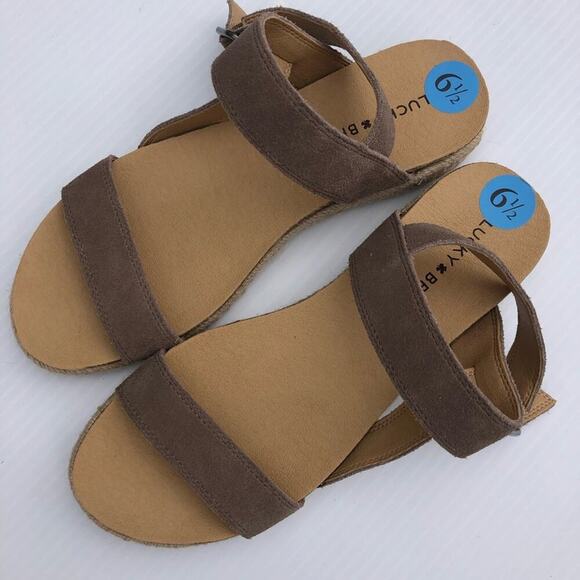 New! Lucky Brand small wedge espadrilles sandals size 6.5 - Picture 5 of 5